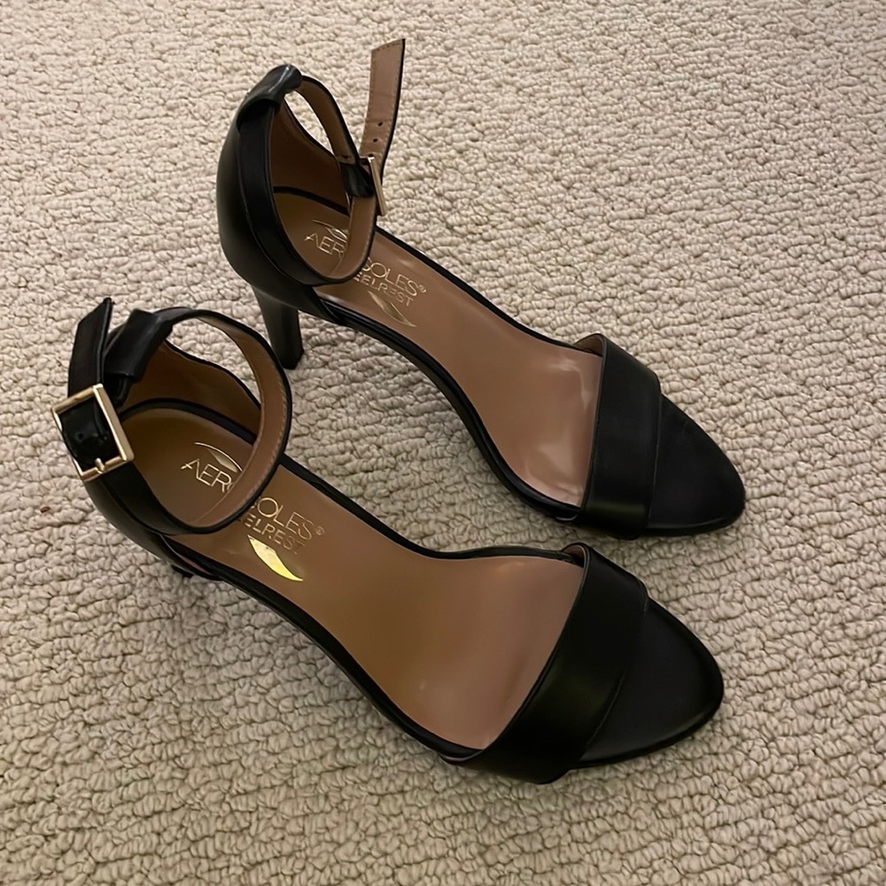 Black aerosole heelrest heeled sandals